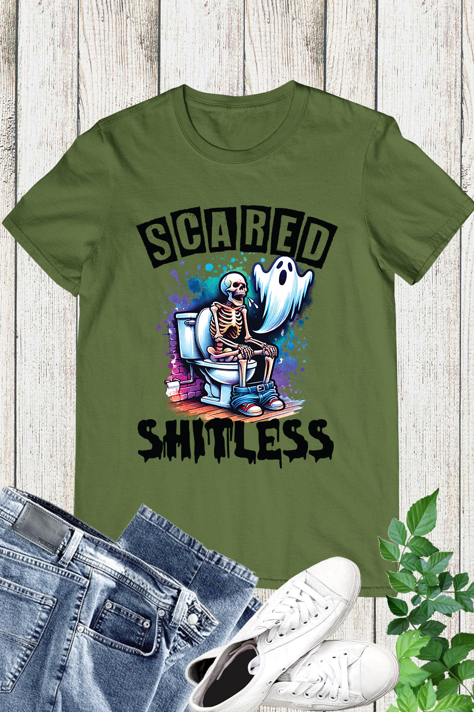 Scared Shitless Dad Halloween Shirt