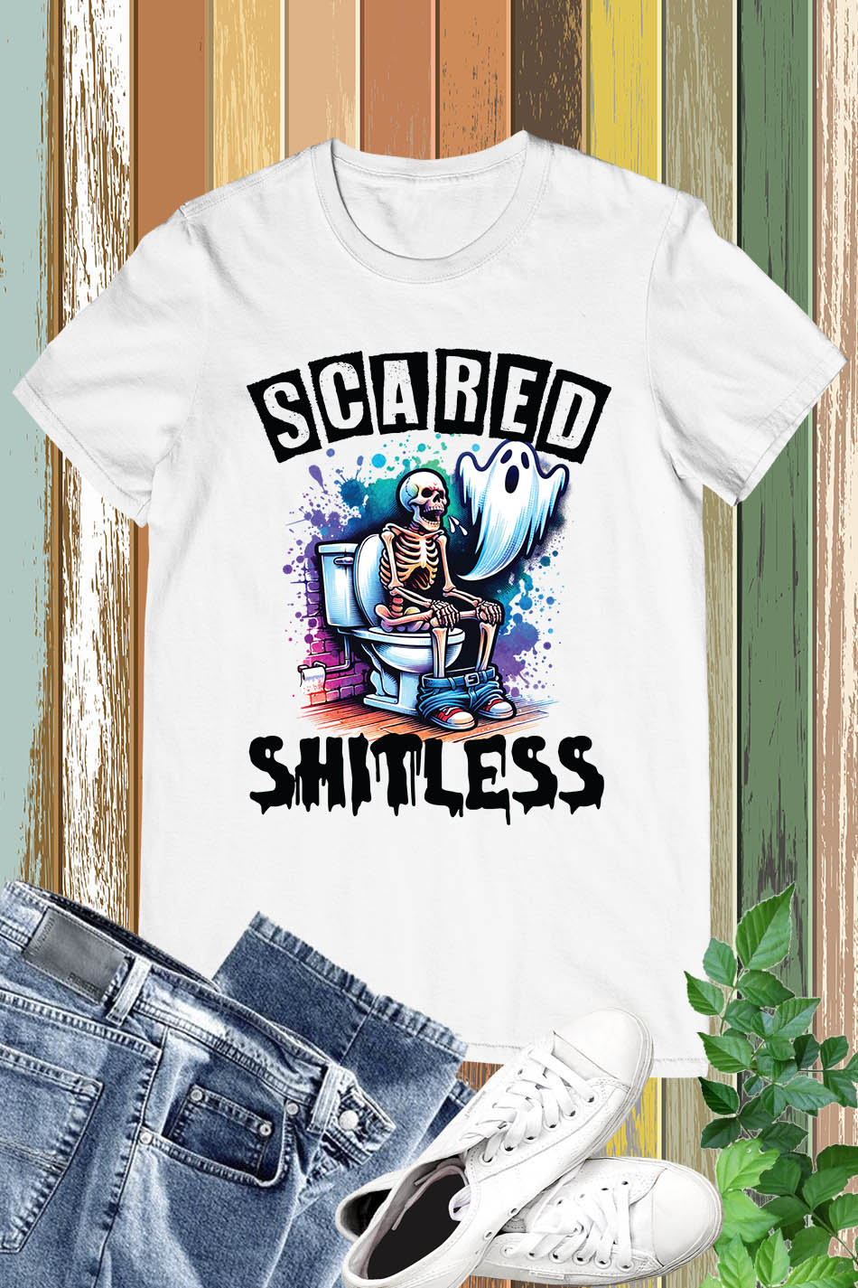 Scared Shitless Dad Halloween Shirt