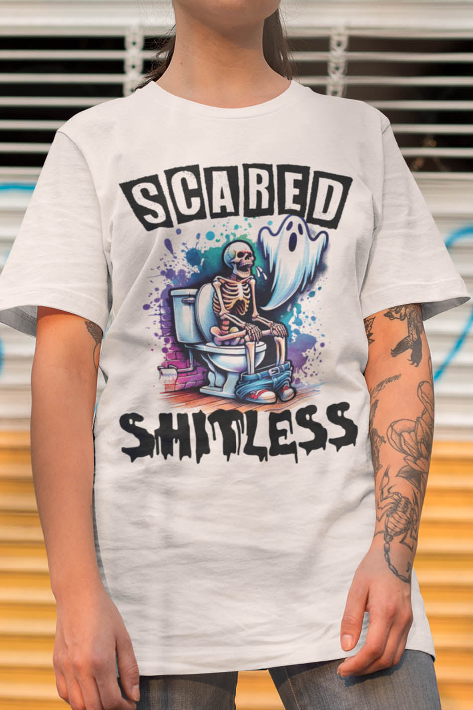 Scared Shitless Dad Halloween Shirt