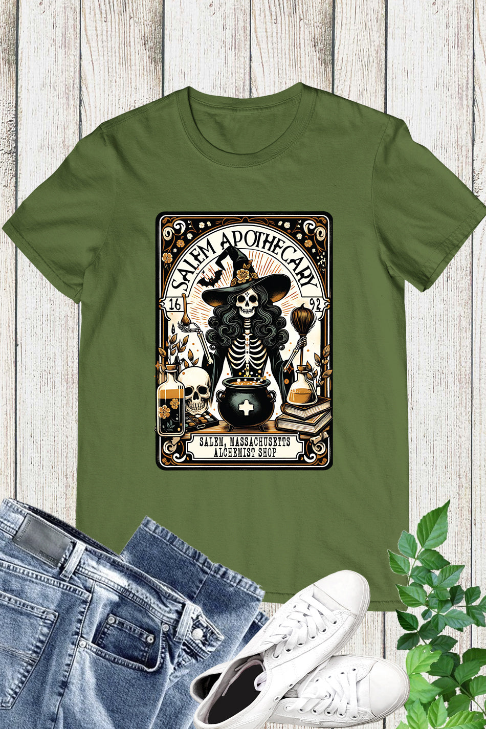 Salem Apothecary Witch Tarot Card Shirt