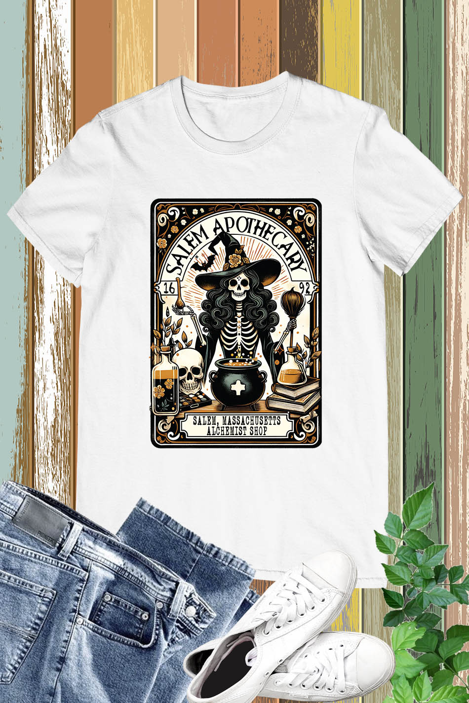 Salem Apothecary Witch Tarot Card Shirt