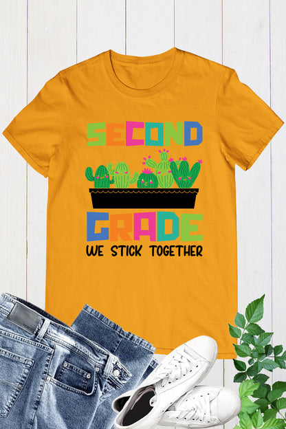 2nd Grade We Stick Together Teacher Shirt