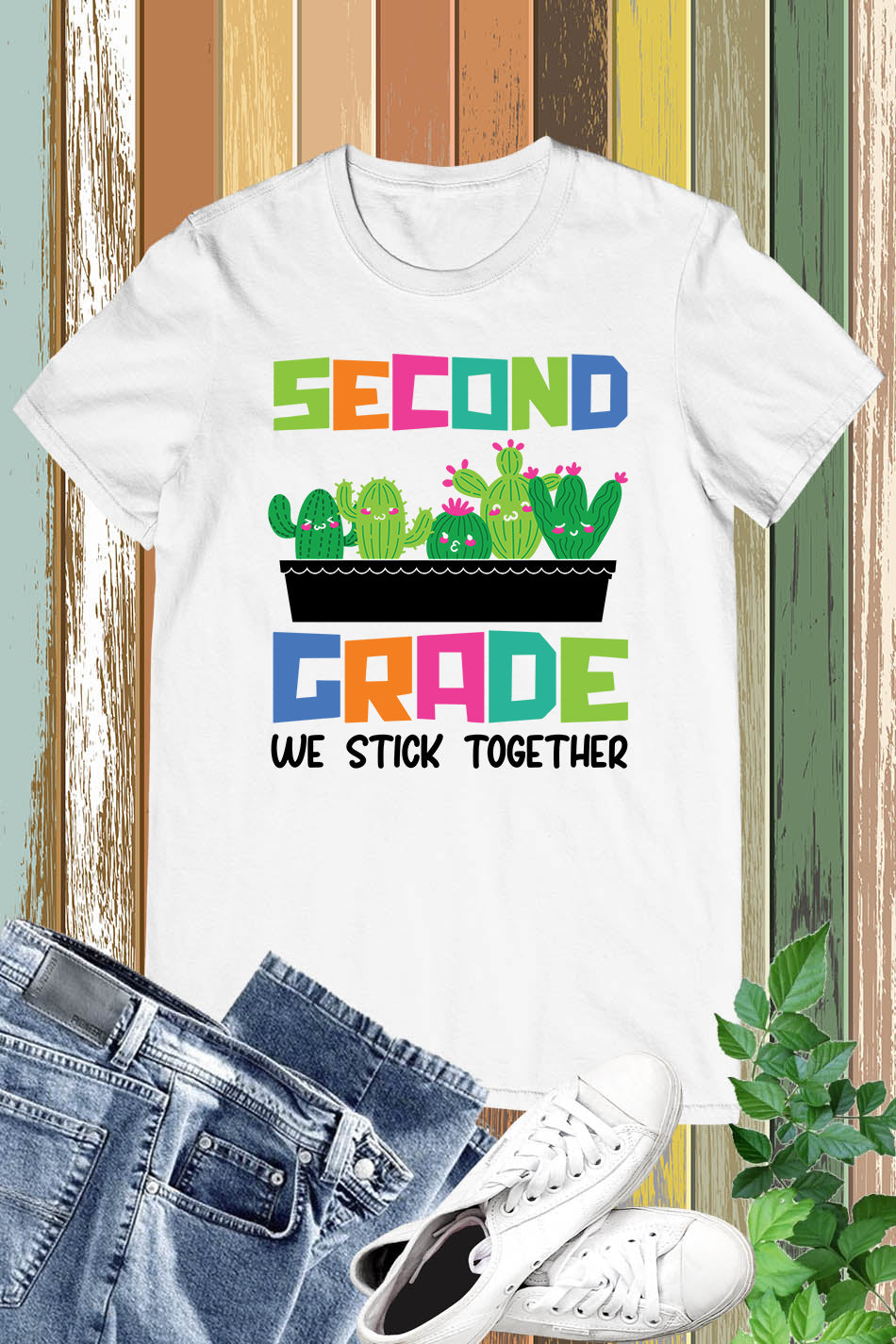 2nd Grade We Stick Together Teacher Shirt