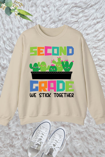 2nd Grade We Stick Together Teacher Sweatshirt