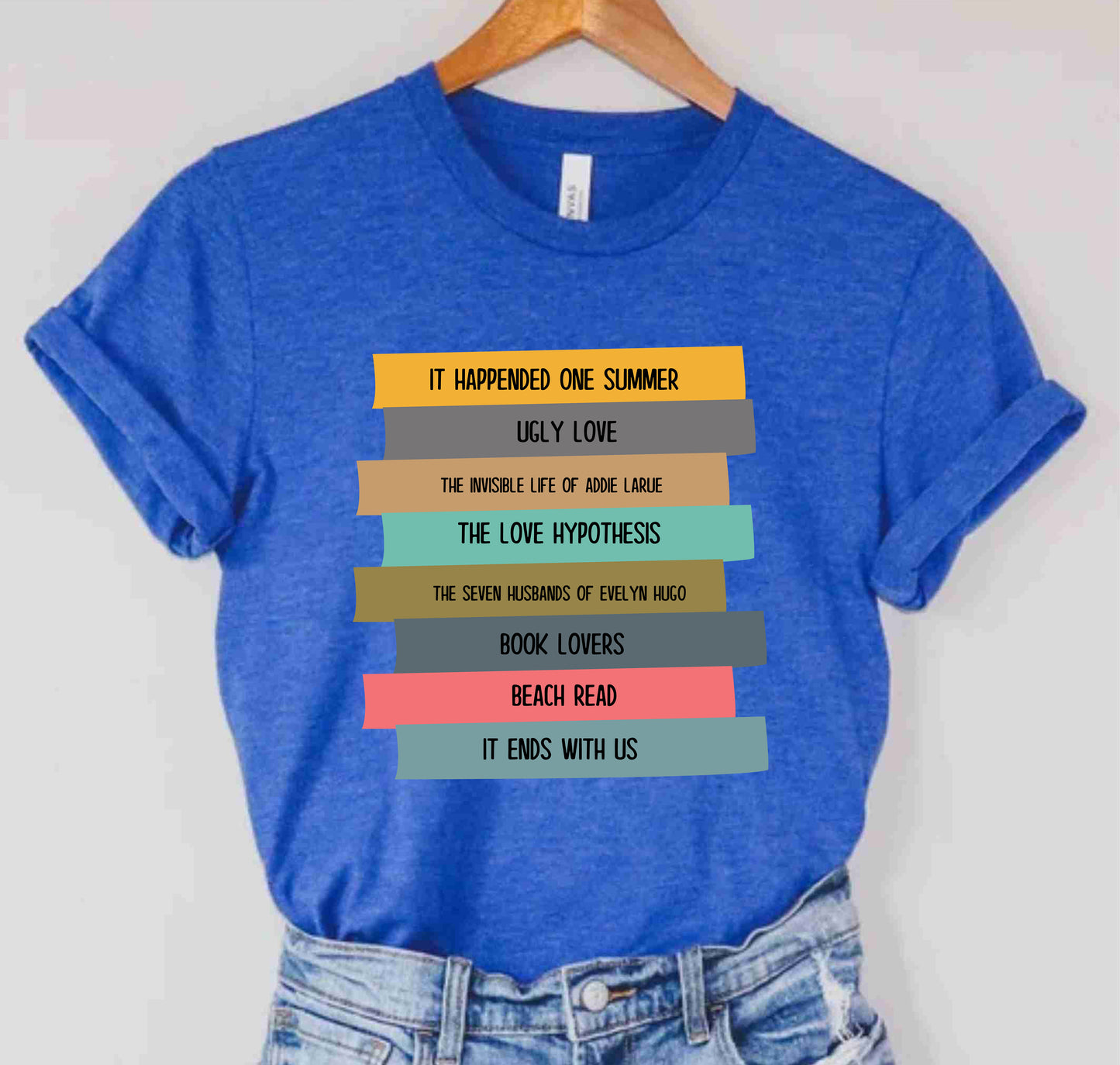 Personalized Names Book Lover Bookshelf Teacher Appreciation T-Shirt