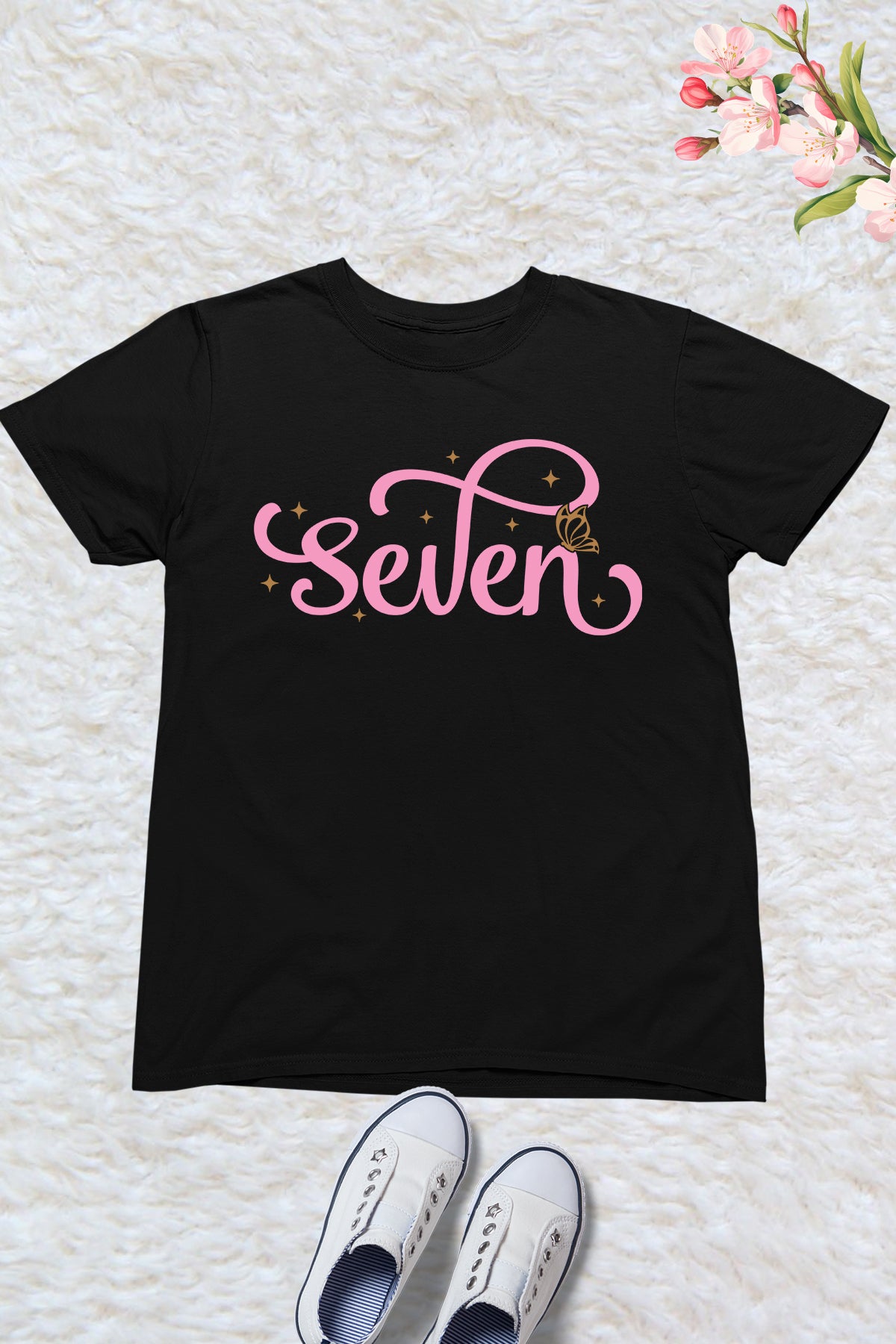 Seven Minimalistic Birthday Shirt