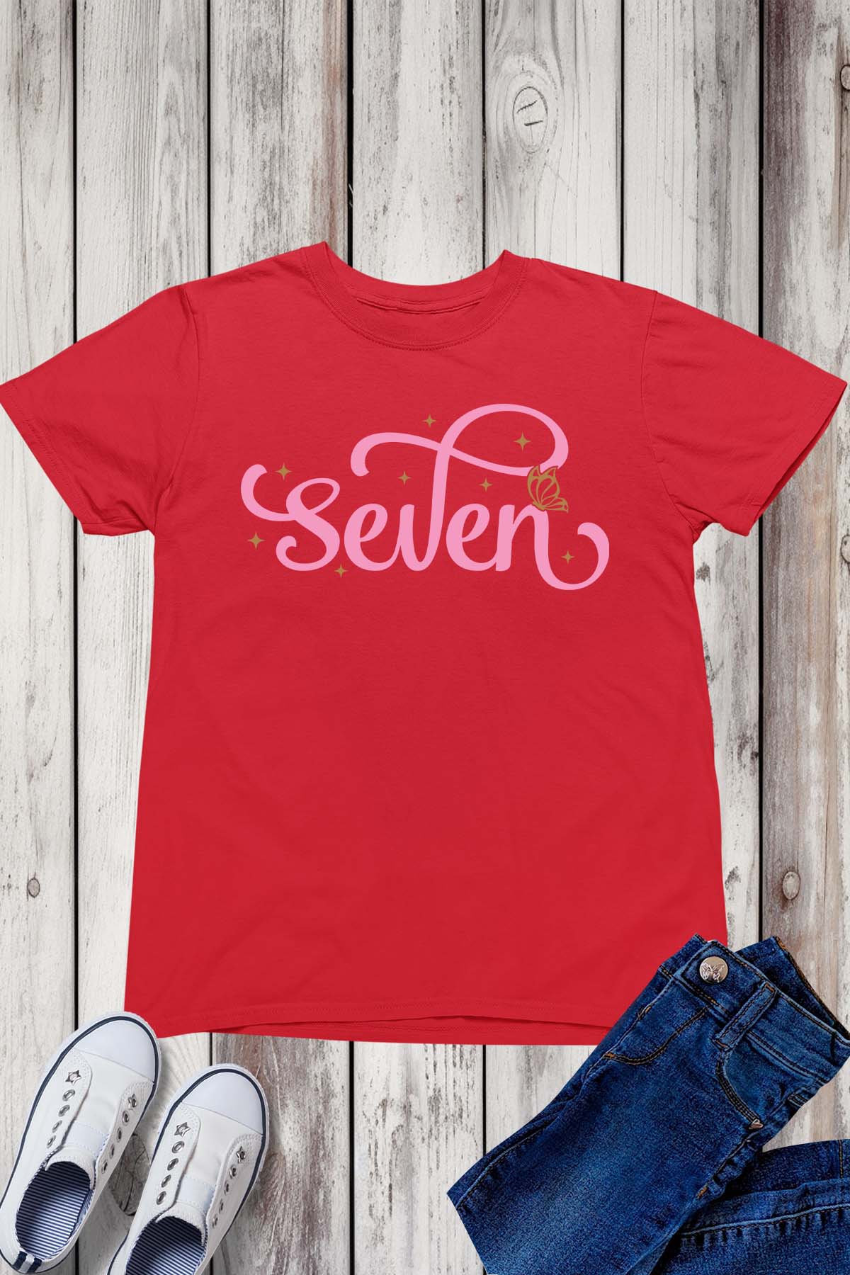 Seven Minimalistic Birthday Shirt