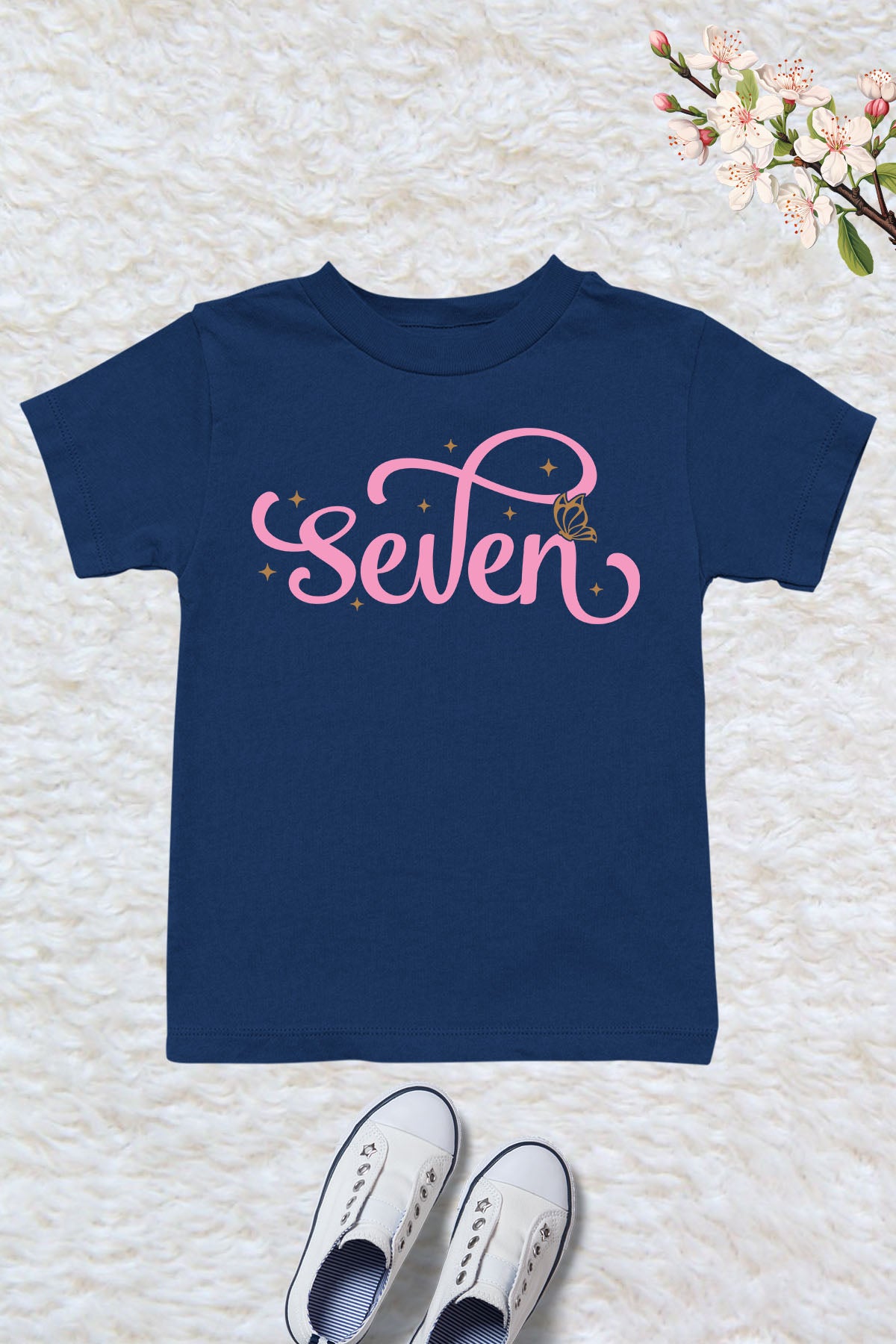 Seven Minimalistic Birthday Shirt