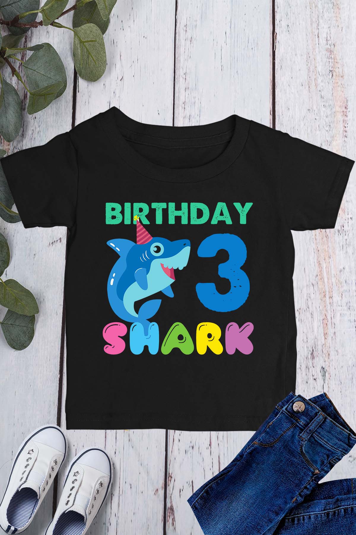 3rd Birthday Shark T Shirt