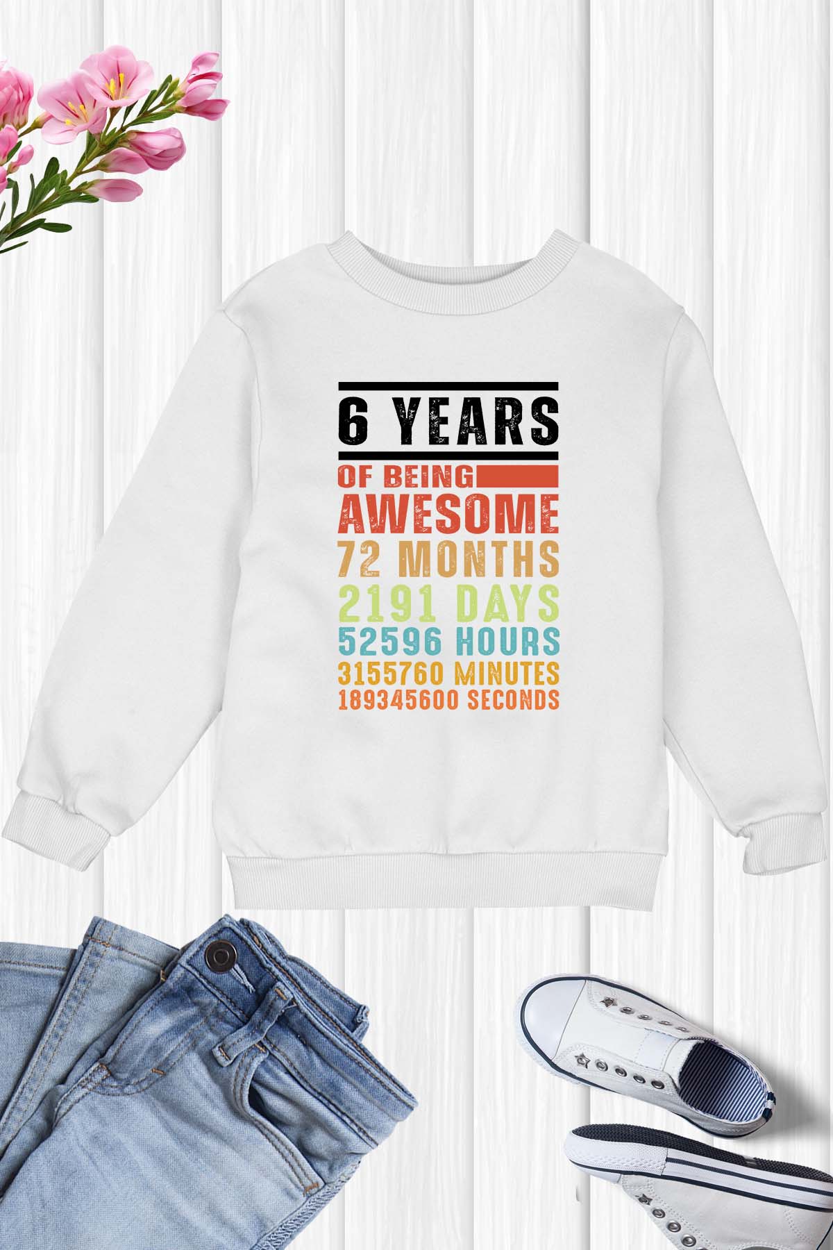 6th Birthday Six years of being Awesome Shirt