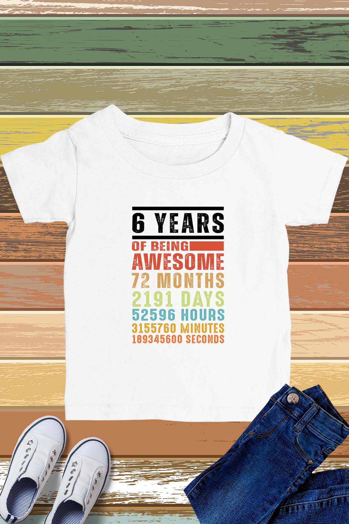 6th Birthday Six years of being Awesome Shirt