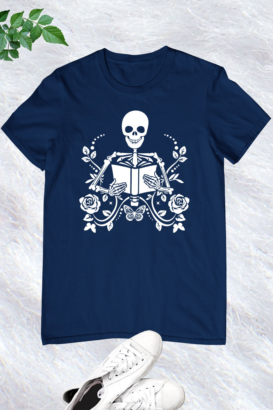 Skeleton With Book Trendy T-Shirt