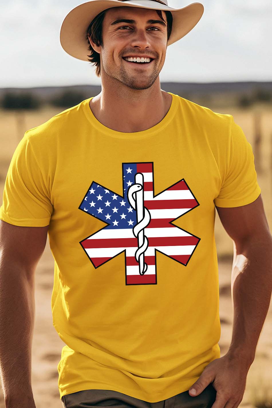 Star of Life Flag Paramedic T Shirts