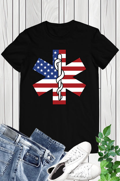 Star of Life Flag Paramedic T Shirts