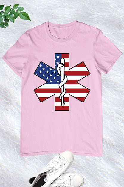 Star of Life Flag Paramedic T Shirts