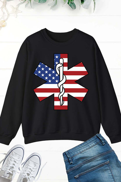 Star of Life Flag Paramedic Sweatshirts