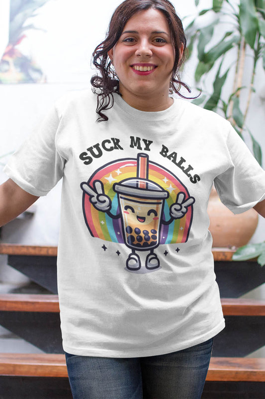 Suck My Balls Funny Boho Tea Shirt