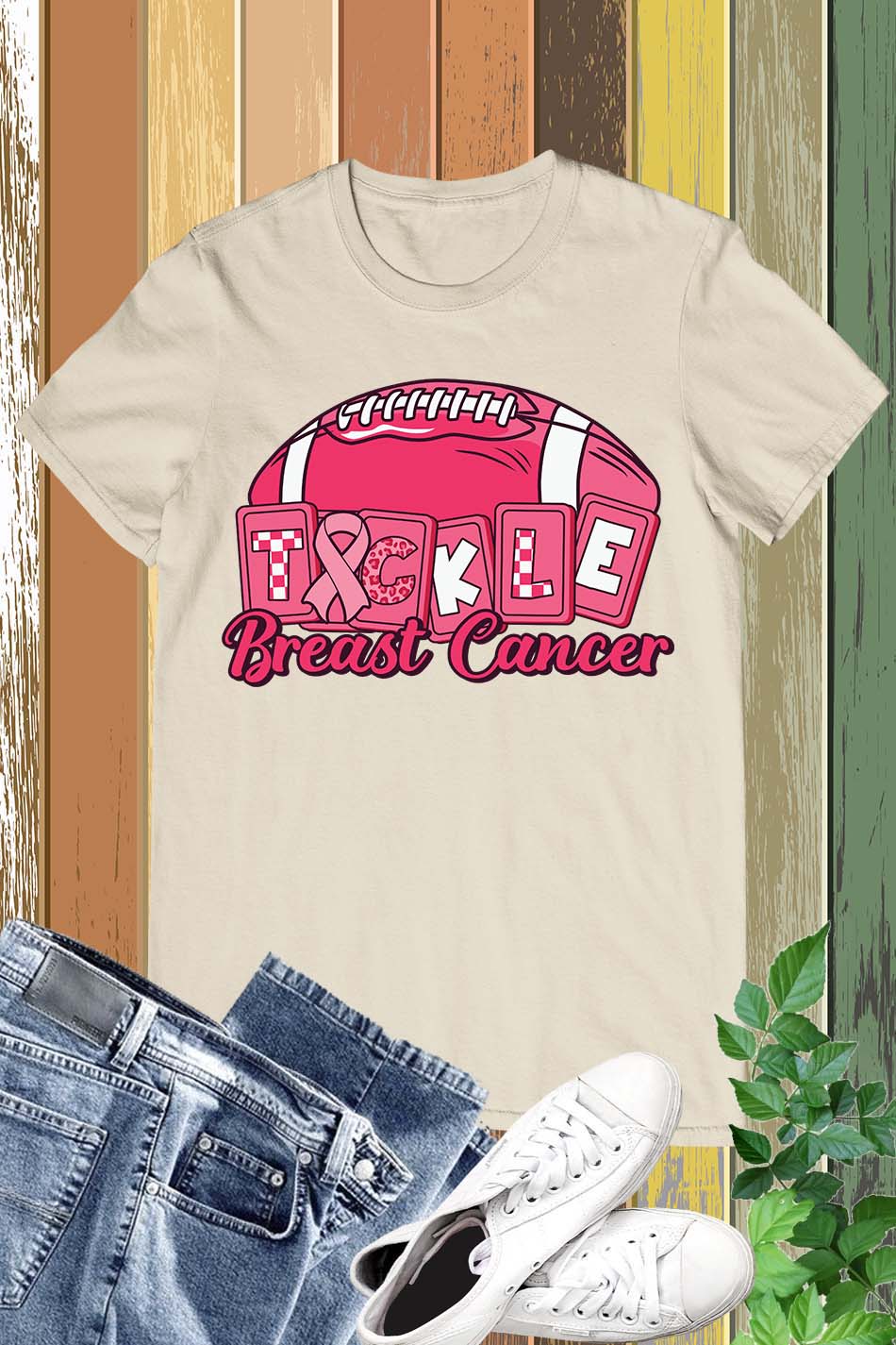 Breast Cancer Tackle T Shirts