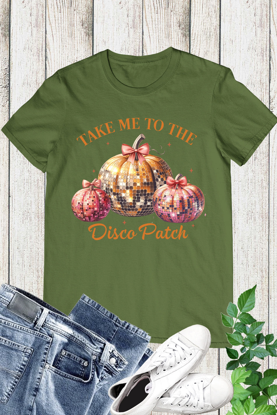 Disco Ball Pumpkin Retro T Shirt