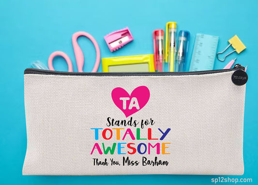 Thank You Custom Teaching Assistant Teacher Pouch Bag Pencil Case