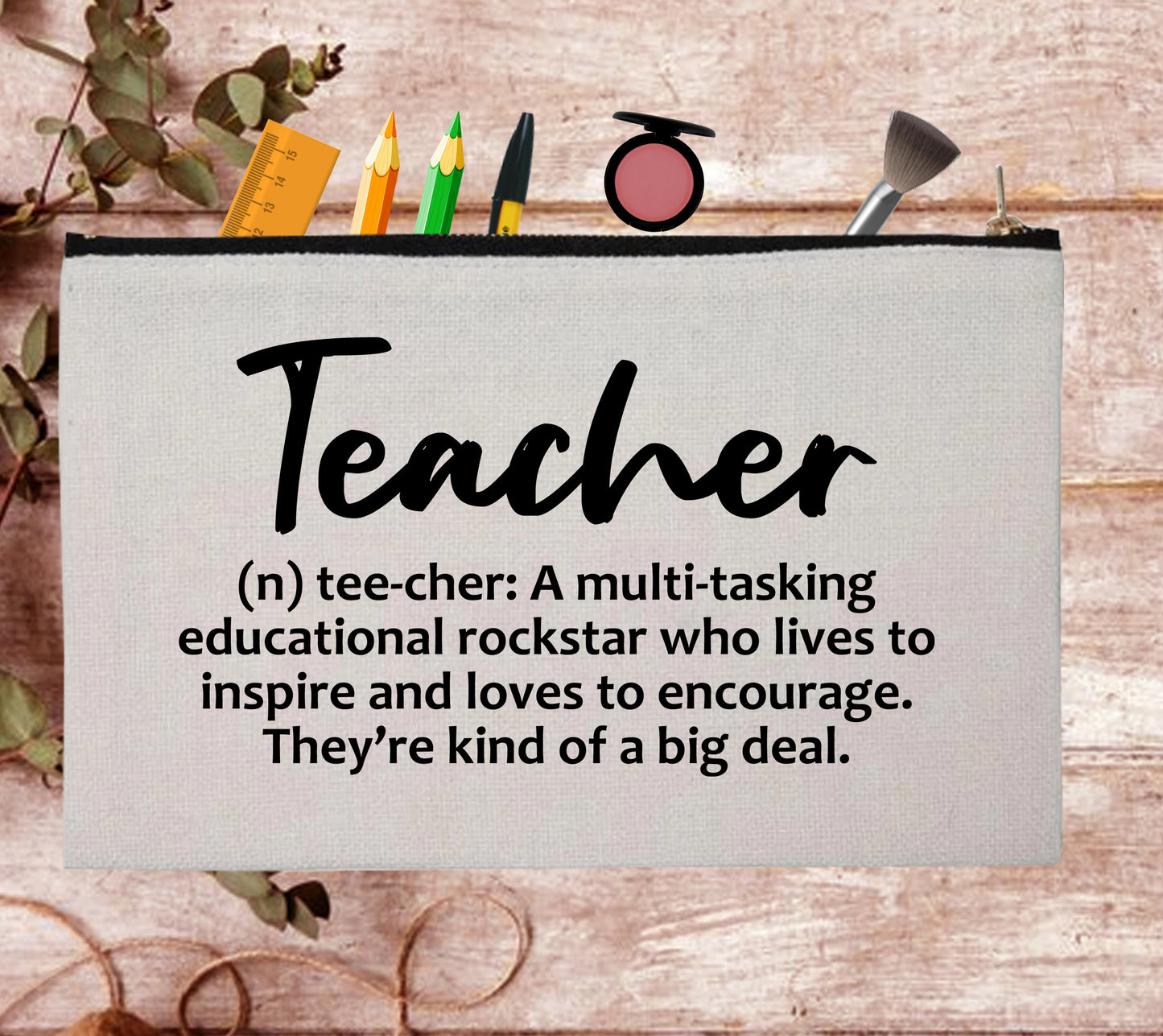 Awesome Teacher Appreciation Custom Thank You Pouch Bag Pencil Case