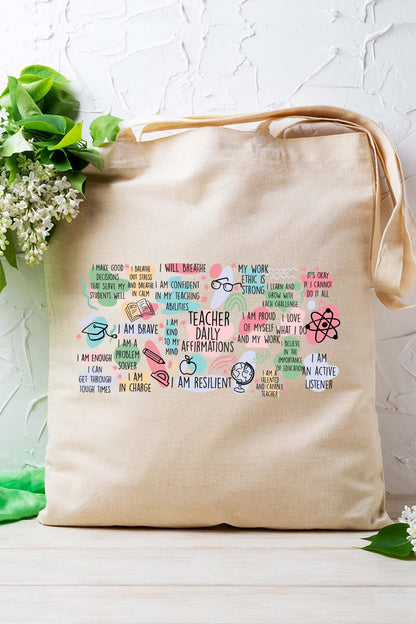 Teacher Daily Affirmations Tote Bag