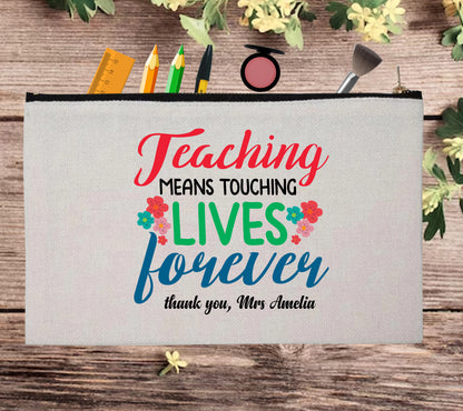 Christmas Teacher Appreciations Custom Thank You Pouch Bag Pencil Case