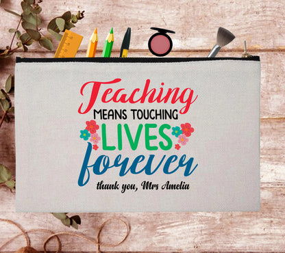 Christmas Teacher Appreciations Custom Thank You Pouch Bag Pencil Case