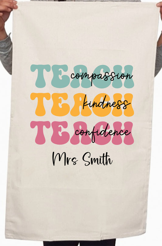 Custom Teaching Thank You Teacher Kitchen Table Tea Towel