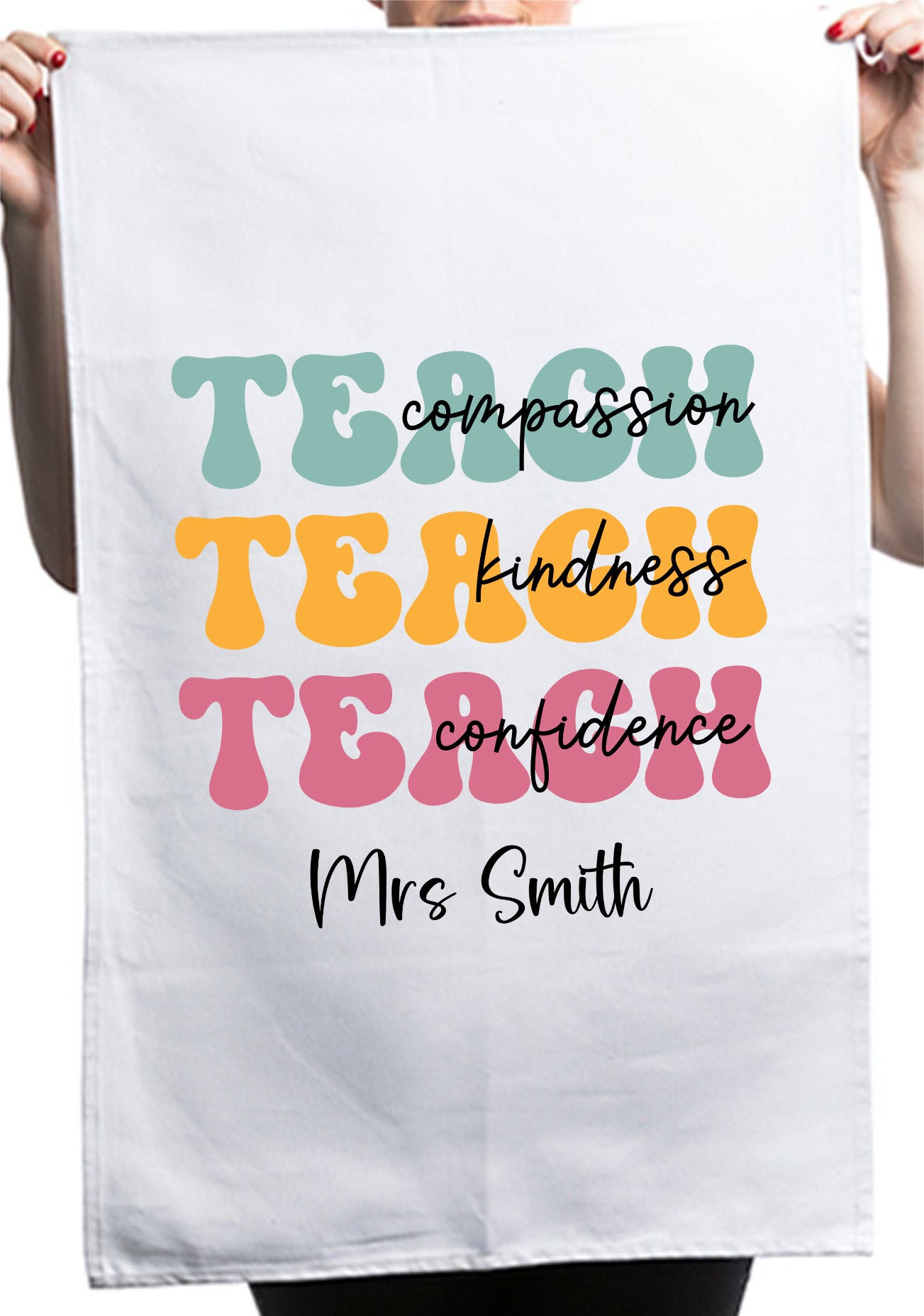 Custom Teaching Thank You Teacher Kitchen Table Tea Towel