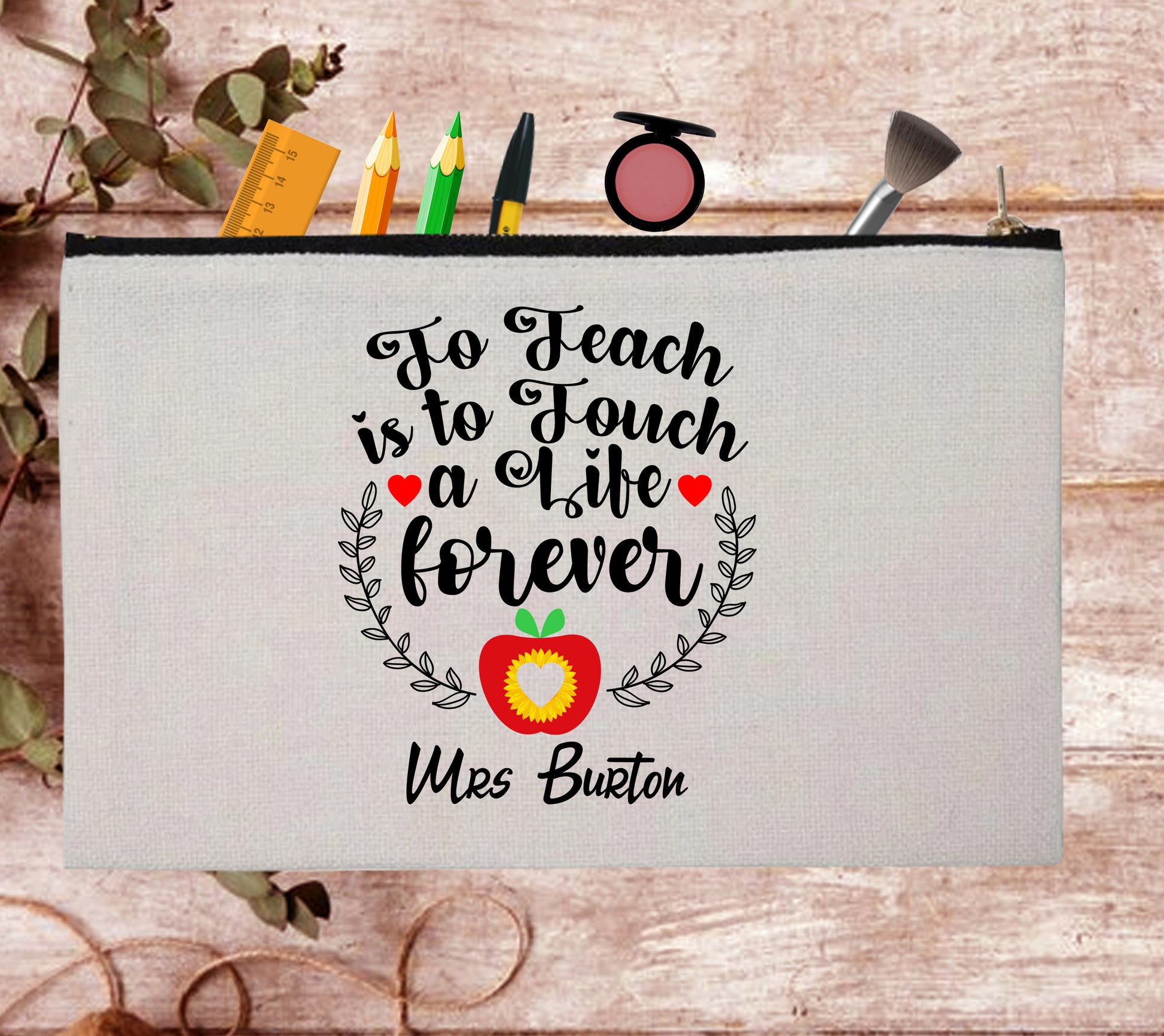 Funny Teacher Appreciation Custom Thank You Pouch Bag Pencil CaseFunny Teacher Appreciation Custom Thank You Pouch Bag Pencil Case