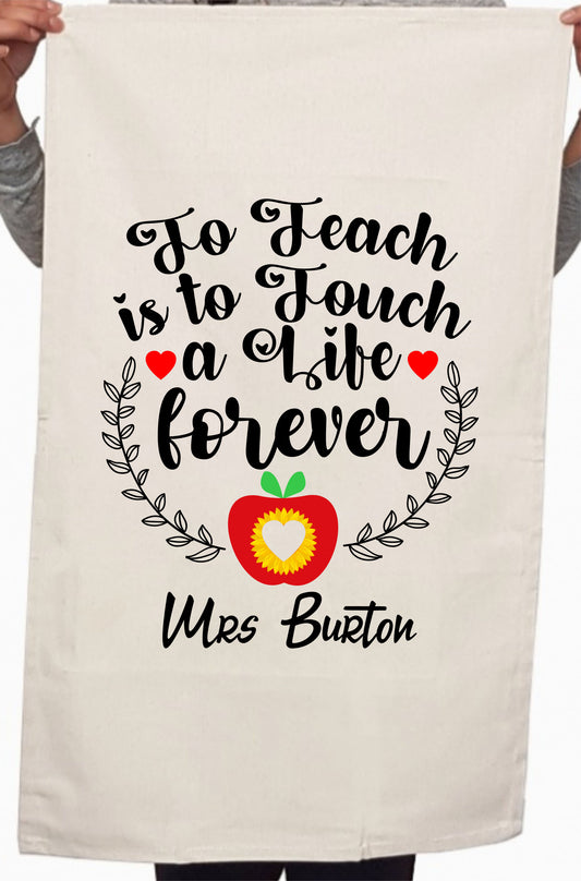 Funny Teacher Appreciation Custom Thank You Kitchen Table Tea Towel