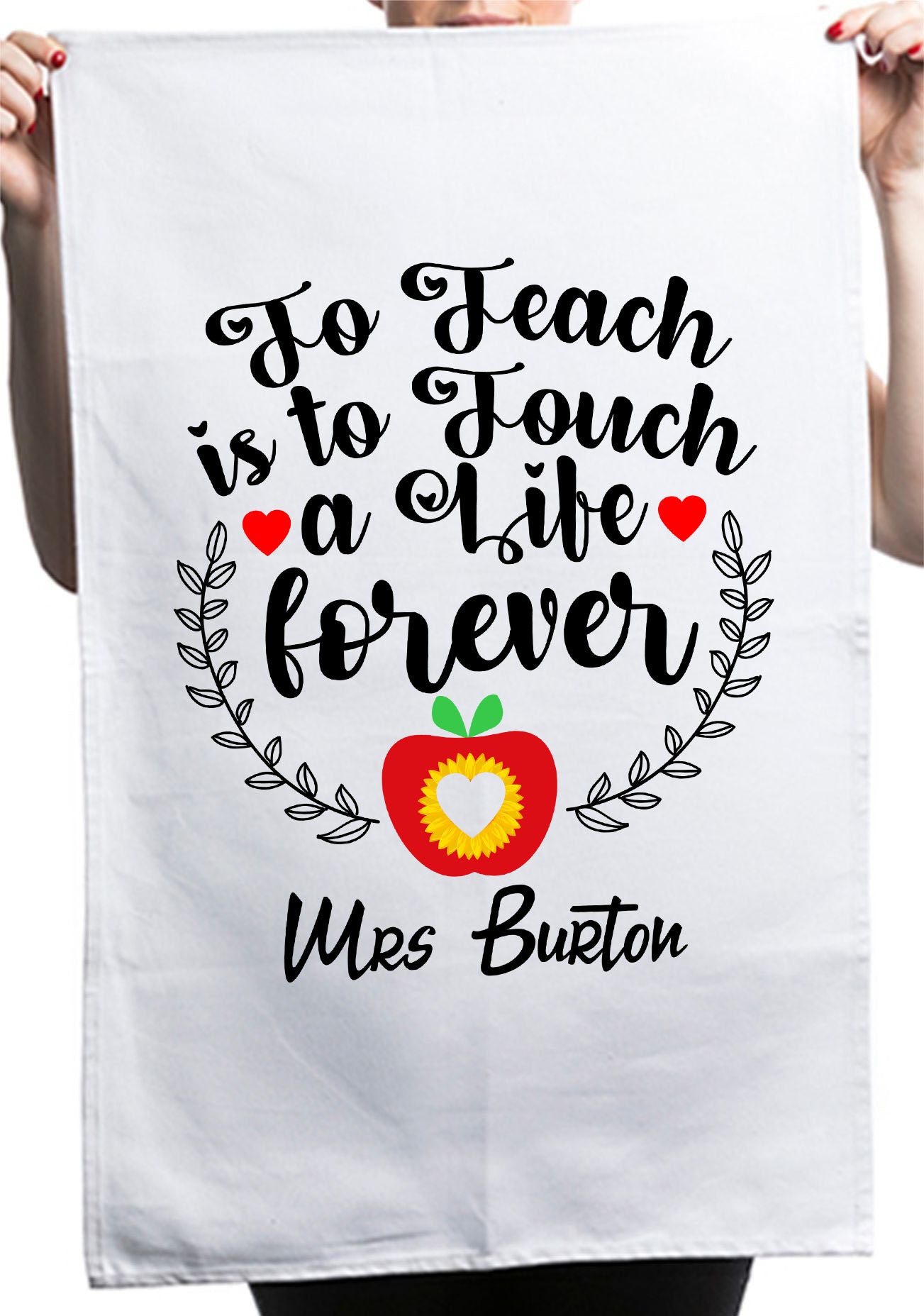 Funny Teacher Appreciation Custom Thank You Kitchen Table Tea Towel