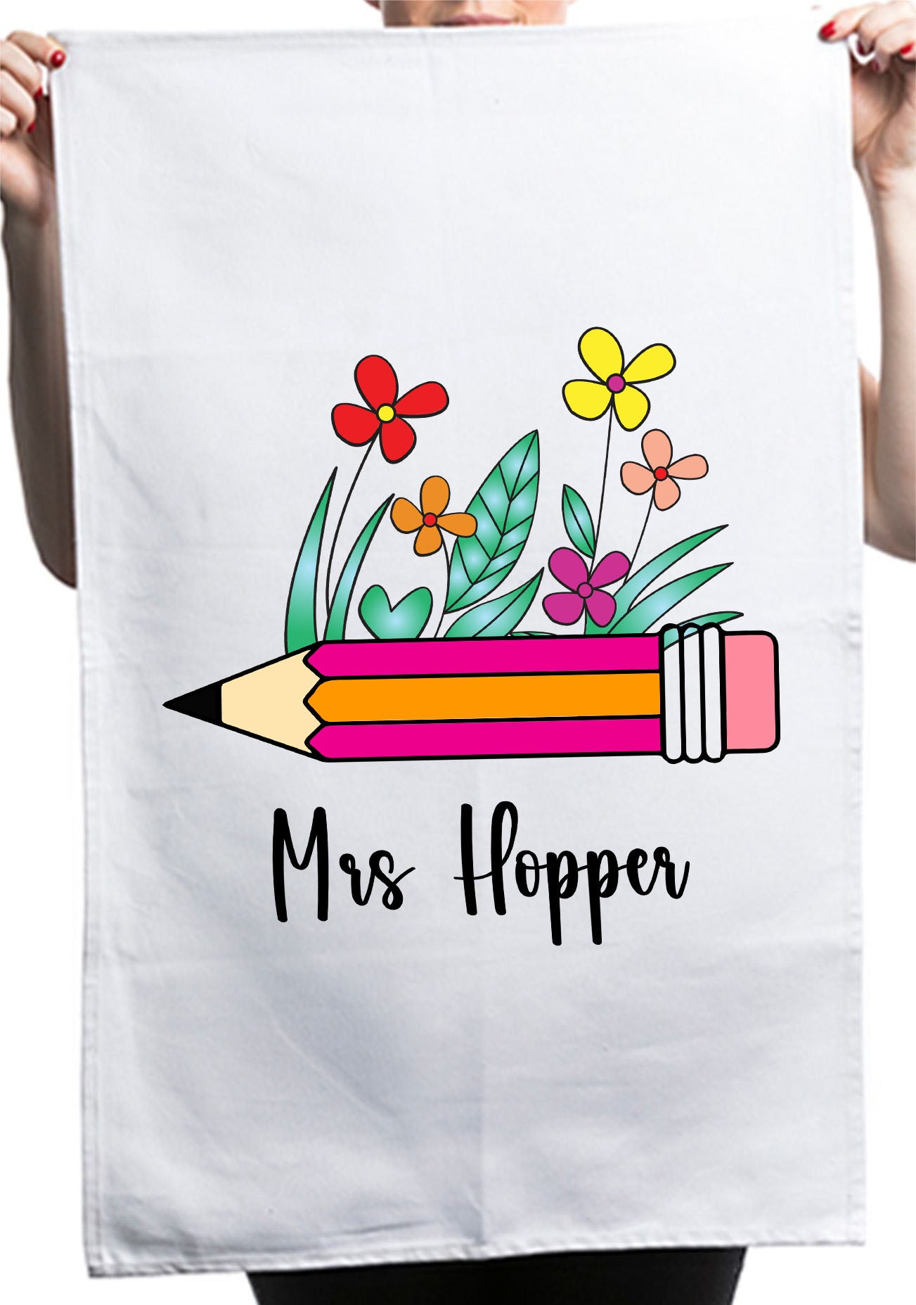 Custom Teacher Appreciation Book Lover Kitchen Table Tea Towel