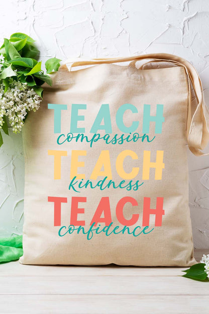 Teach Kindness Teacher Appreciation Tote Bag