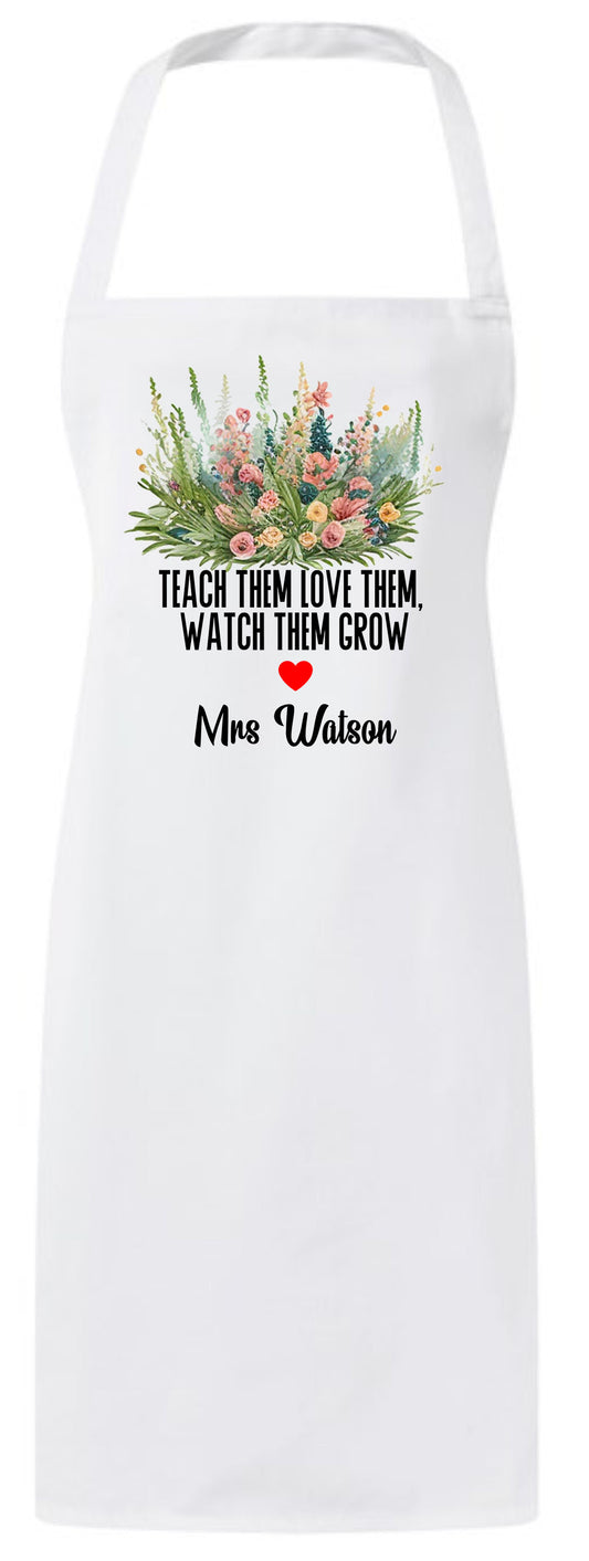 Personalized Flower Teacher Appreciation Custom Thank You Apron