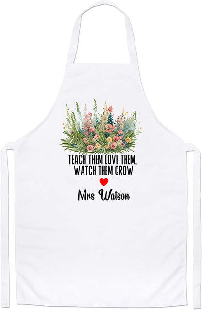 Personalized Flower Teacher Appreciation Custom Thank You Apron