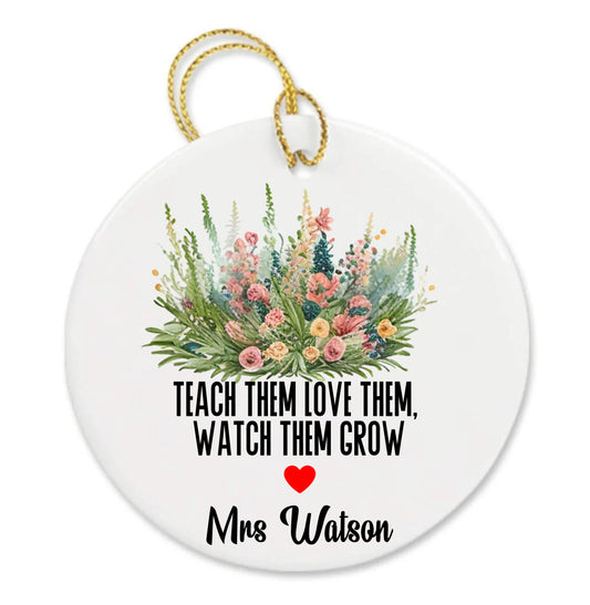 Personalized Flower Teacher Appreciation Custom Thank You Ornament