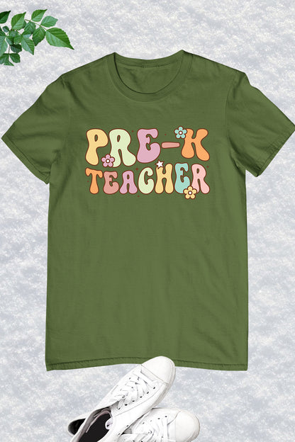 Pre K School Teacher Shirts Kindergarten Tee