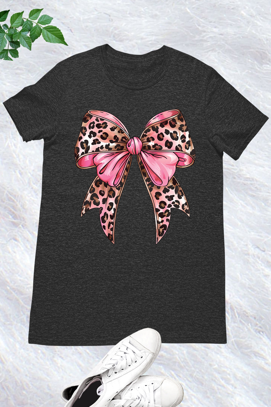 Coquette Pink Leopard Bow Girls Shirt