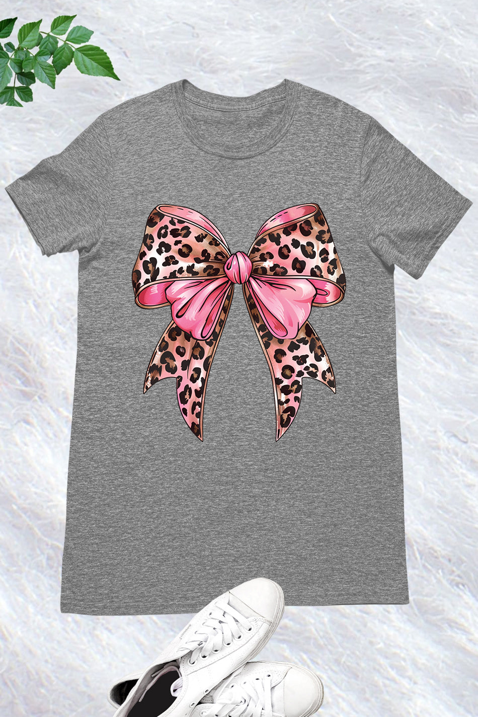 Coquette Pink Leopard Bow Girls Shirt