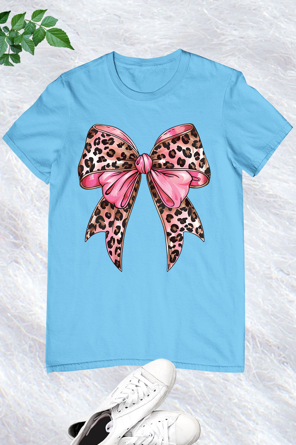 Coquette Pink Leopard Bow Girls Shirt