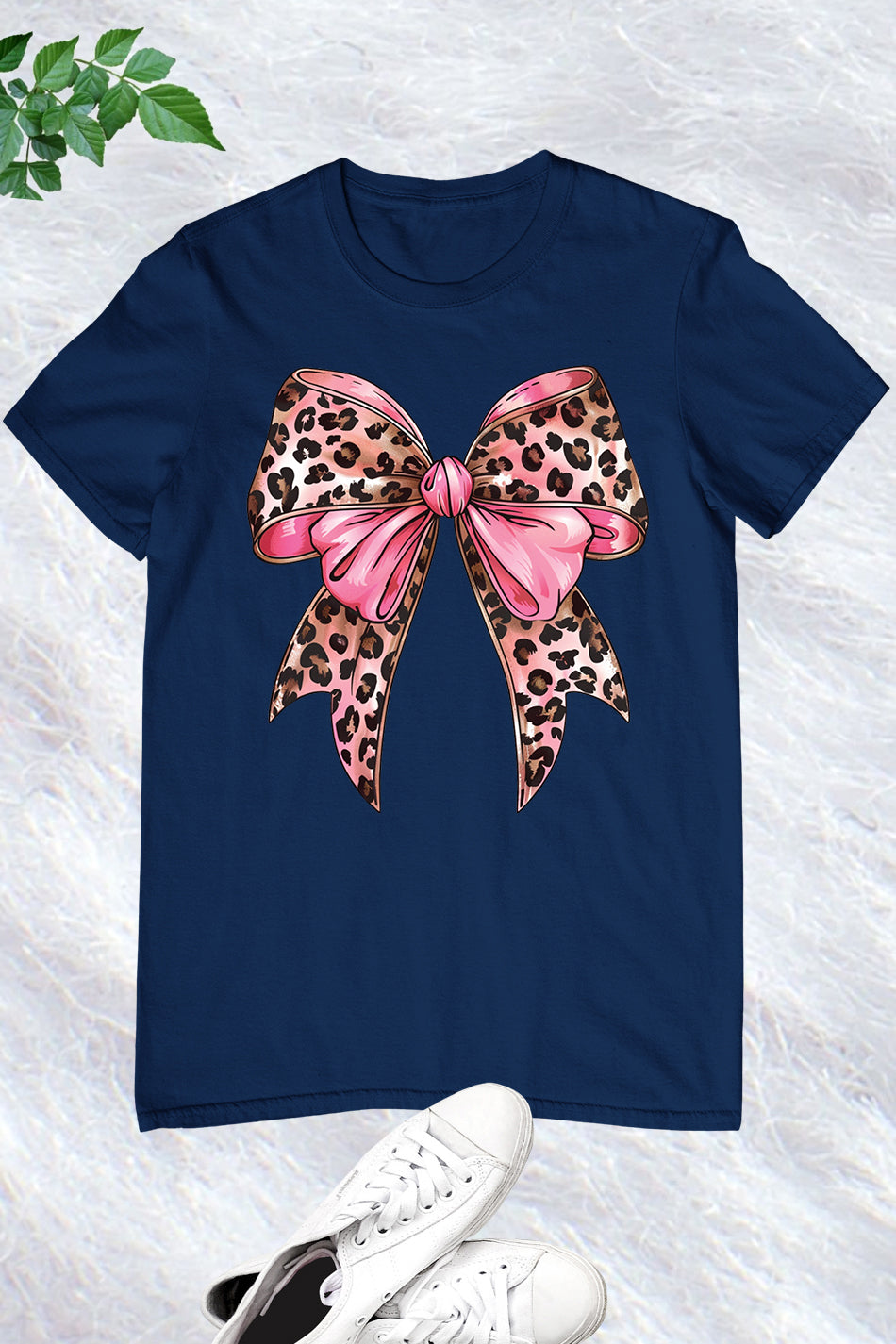 Coquette Pink Leopard Bow Girls Shirt