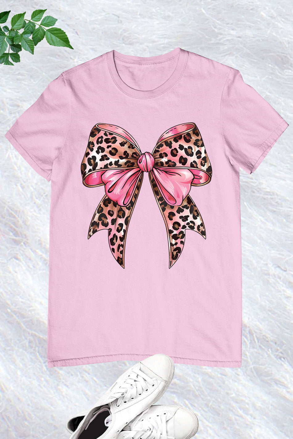 Coquette Pink Leopard Bow Girls Shirt