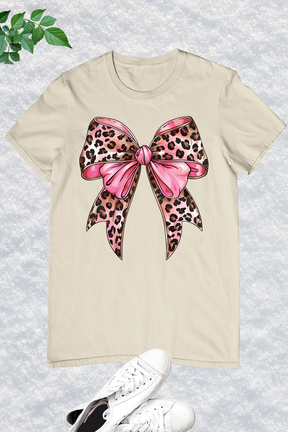 Coquette Pink Leopard Bow Girls Shirt