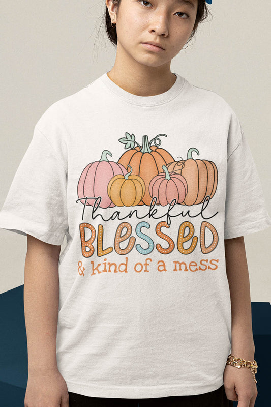 Thankful Blessed Fall Pumpkin Shirt