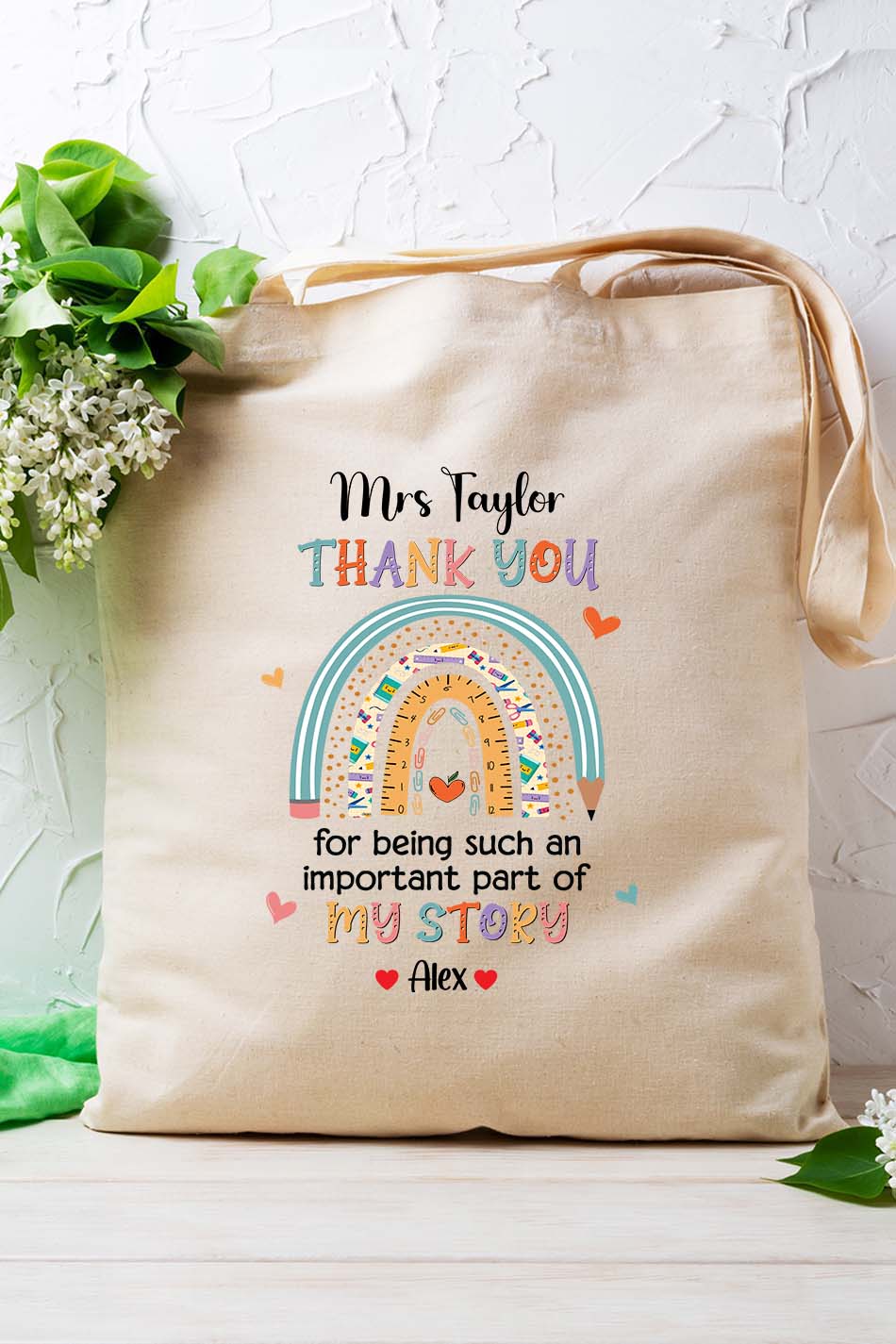 Thank You For Being Part of My Story Teacher Tote Bag