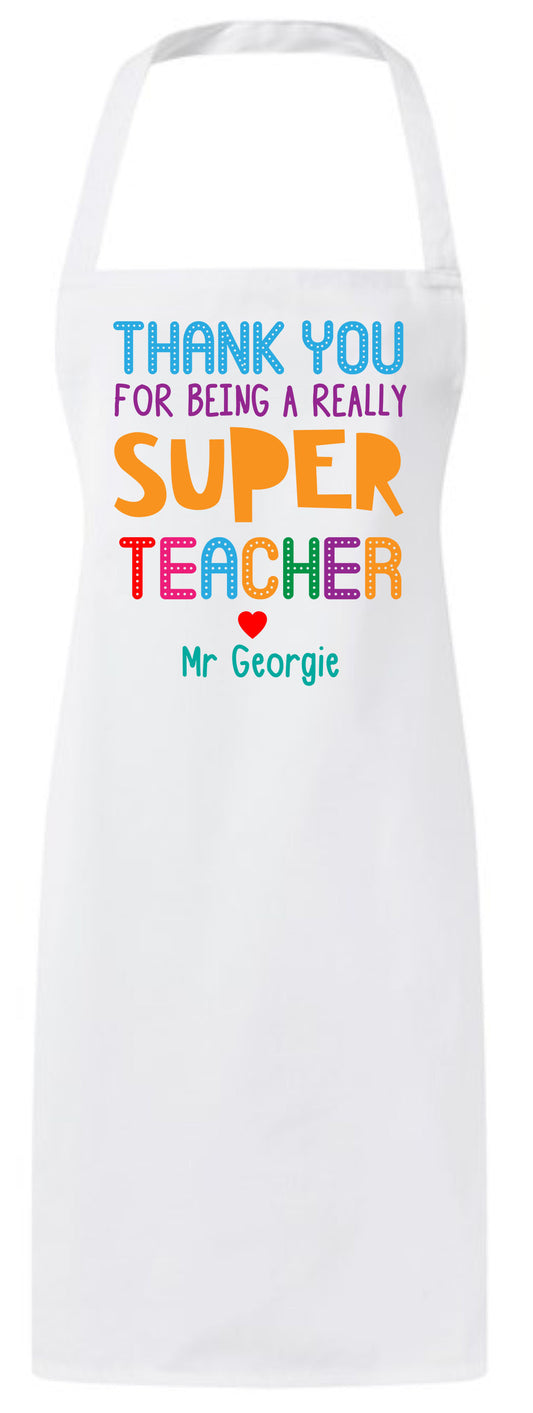 Personalized Cute Teacher Appreciation Gift Custom Thank You Apron