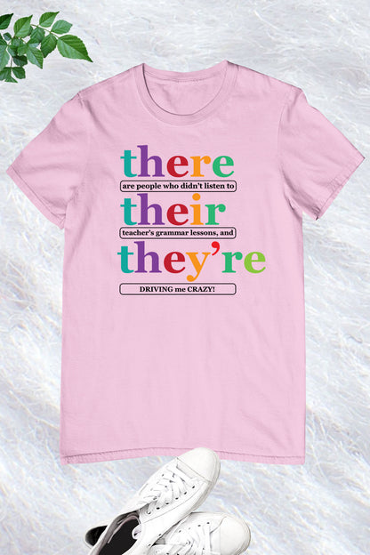 There Their They're English Literary Teacher Shirt