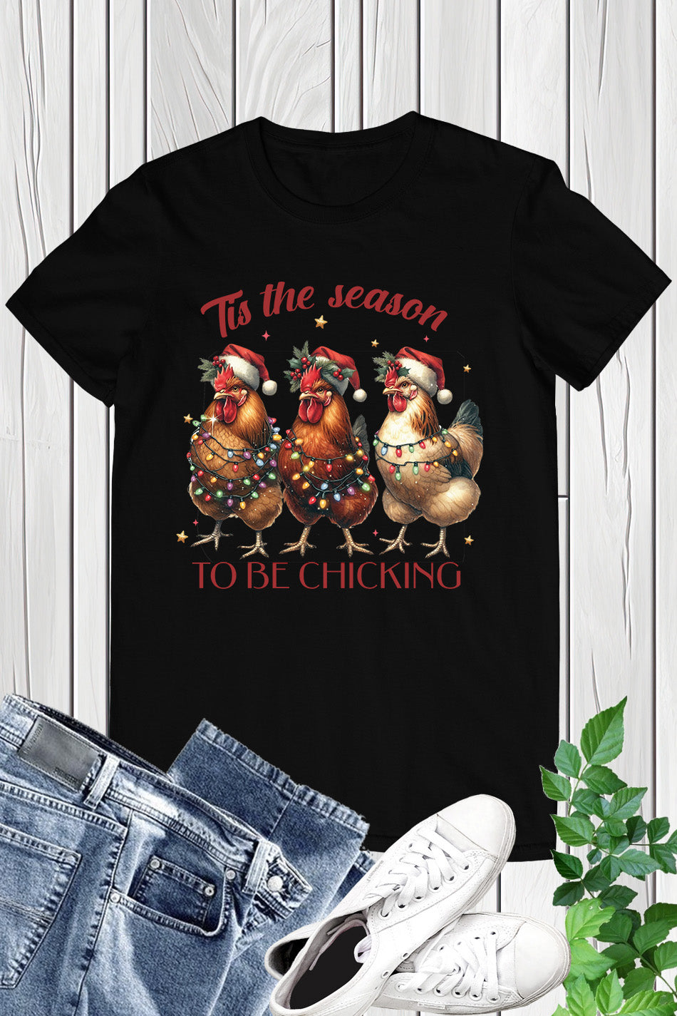 Christmas Chicken Funny T Shirt